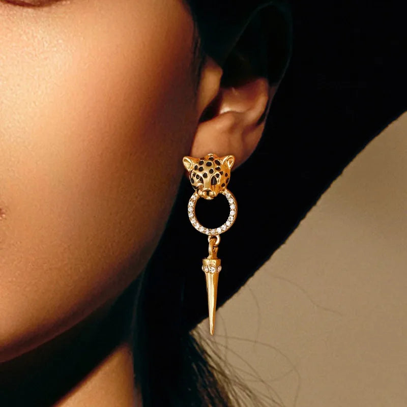 Luxury Quality Jewelry Cheetah Leopard Pattern Pendant Earrings Trendy Personalized Women's Party Fashion Jewelry Accessories Vera Lux