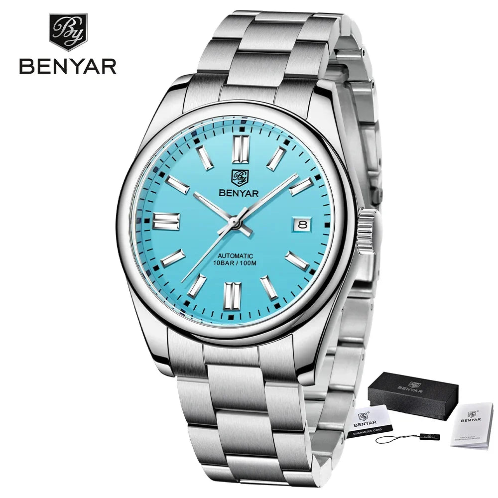 New BENYAR Luxury Automatic Watch 10ATM Waterproof Stainless Steel Men Mechanical Wristwatches Sports Diving Watch for Men Vera Lux