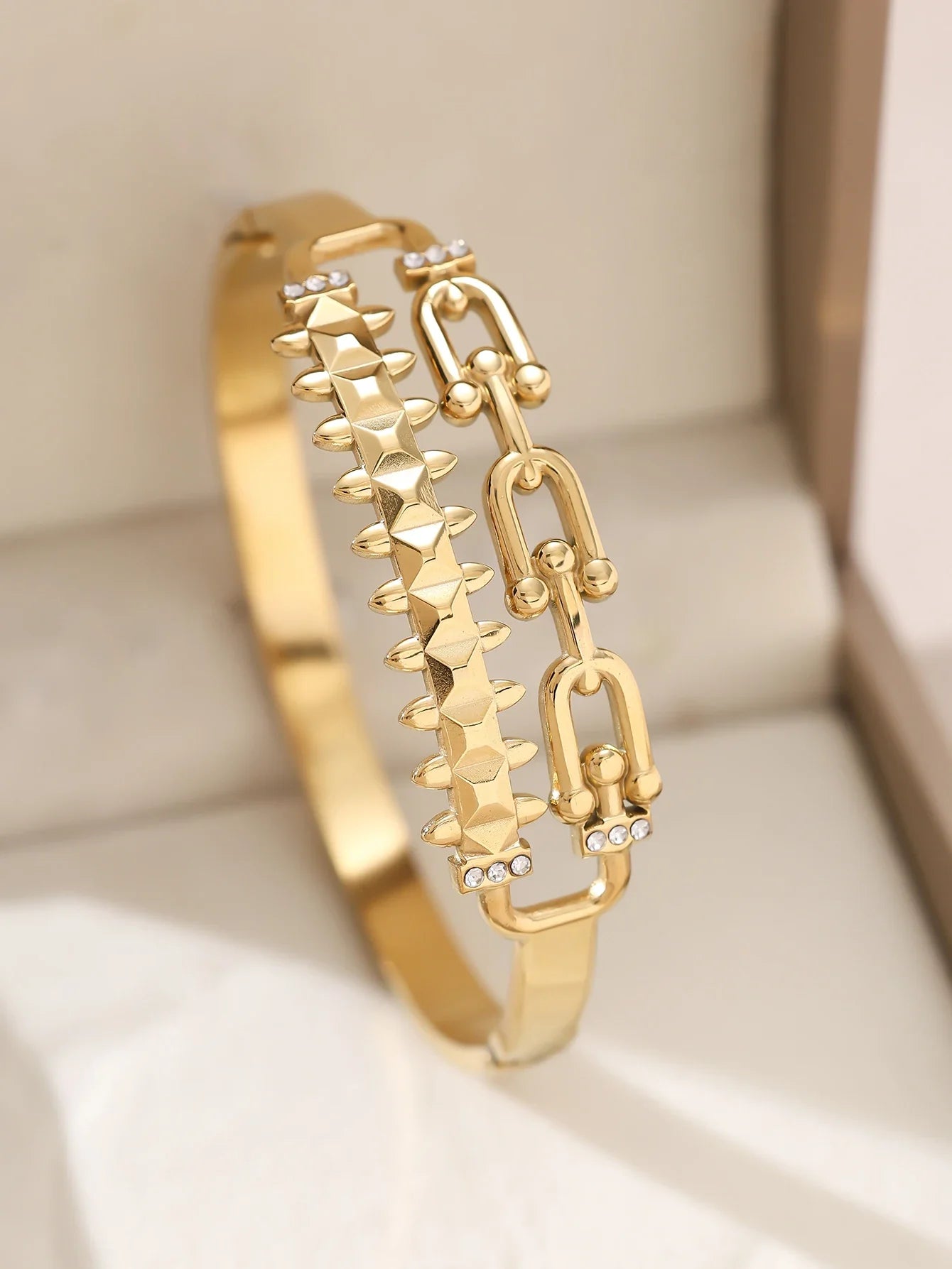 1pieces/set women's wedding jewelry party holiday Valentine's Day gift stainless steel bracelet plated with 18K gold bracelet Vera Lux
