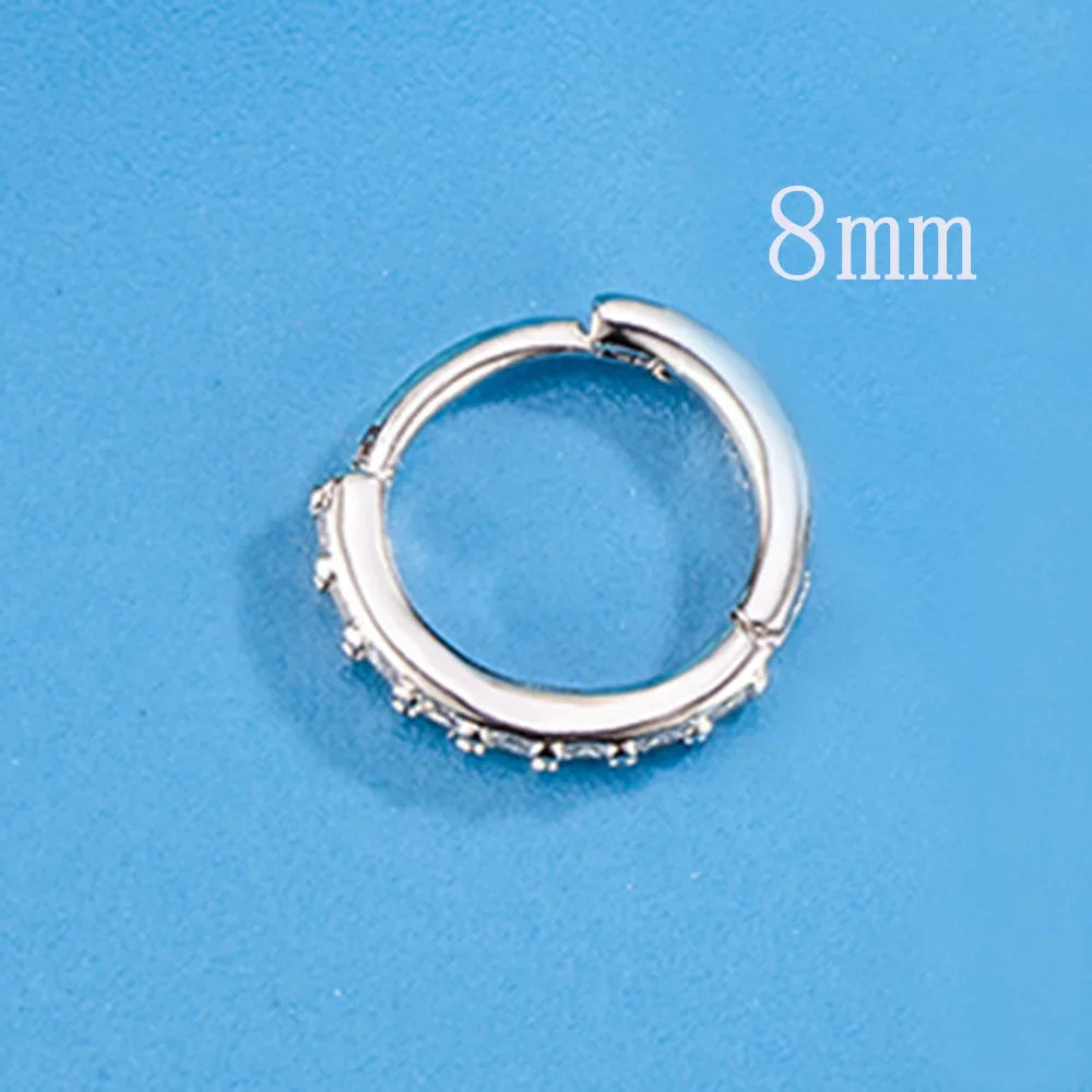 925 Sterling Silver 8/12/16/20MM Zircon Hoop Earrings For Women Wedding Engagement Luxury Jewelry Accessories Money 925 Vera Lux