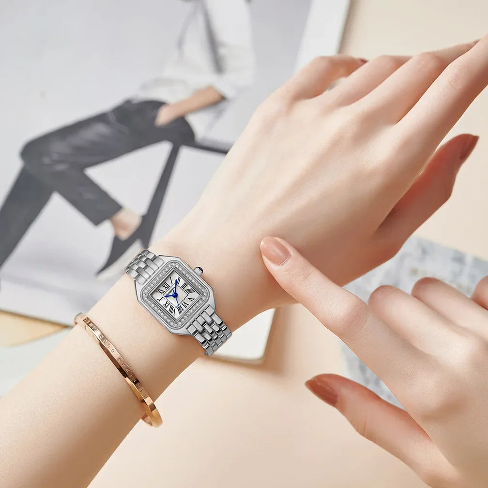 New Women Watch Light Luxury Brand Business Gold Stainless Steel Ladies Fashion Quartz Watches Female Clock Bracelet Wristwatch Vera Lux
