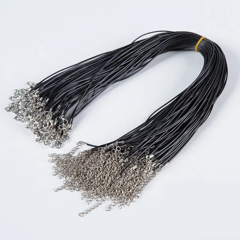 100Pcs Colorful Wax Leather Snake Necklace Women Men Cord String Rope Wire Extender Chain For Jewelry Making Bulk Wholesale Vera Lux