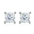 NeeTim 1ct 2ct Princess Cut Moissanite Earrings s925 Sterling Silver Plated with White Gold Plated Ear Studs for Women Jewelry Vera Lux