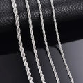 1 Pcs 925 Sterling Silver Width 2/3/4MM Rope Chain Necklace/Bracelet For Men Women Men Fashion Chain Necklace Vera Lux