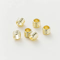 20 30 50pcs/lot 14K 18K Gold Plated Cylinder Charm Metal Beads Loose Spacer Beads For Bracelet DIY Jewelry Making Accessories Vera Lux