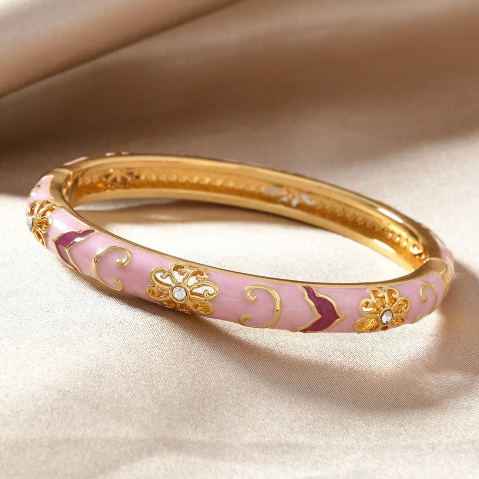 1pcs Chinese Retro Style Bracelet Enamel Blue And White Porcelain Element Women's Bracelet Exquisite Elegant Ladies' jewelry Vera Lux