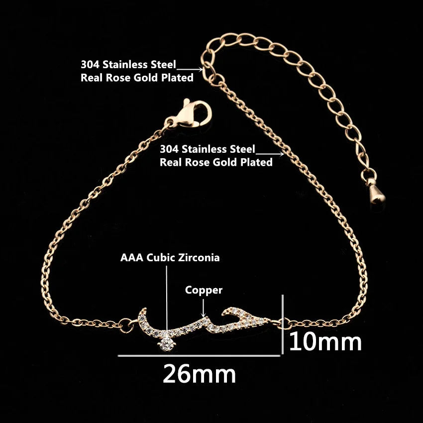 Cubic Zirconia Arabic Love Bracelet For Women Men Femme Islamic Crystal Friendship Bracelets Pulseras Hombre BFF 2025 Jewelry Vera Lux