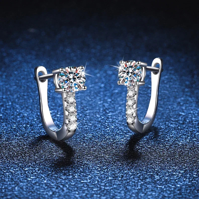NeeTim 0.5 Carat Moissanite Earrings For Women 925 Sterling Silver Ear Stud Hoops Sparkling Diamond Earring Wedding Fine Jewelry Vera Lux