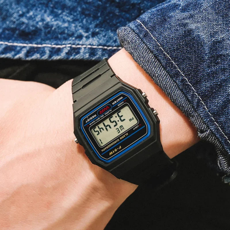 F91W Digital Watches for Men Women LED Electronic Wristwatch Waterproof Sports Military Watch Female Clock Relojes Digitales Vera Lux