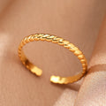 Stainless Steel Rings Simpler Geometric Fashion Vintage Fine Adjustable Open Rings For Women Jewelry Weddings Gifts New Trendy Vera Lux