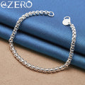 ALIZERO 18K Gold Bracelets 925 Sterling Silver 4mm Round Box Chain Bracelet For Woman Man Fashion Jewelry Wedding Party Gift Vera Lux