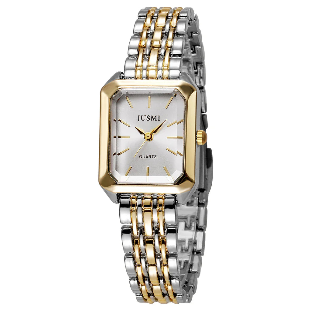 New Fashionable Simple Explosive Square Bar Scale Dial Steel Strip Quartz Watch Vera Lux