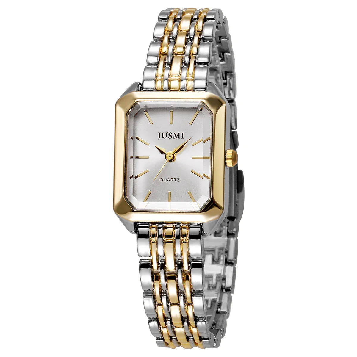 New Fashionable Simple Explosive Square Bar Scale Dial Steel Strip Quartz Watch Vera Lux