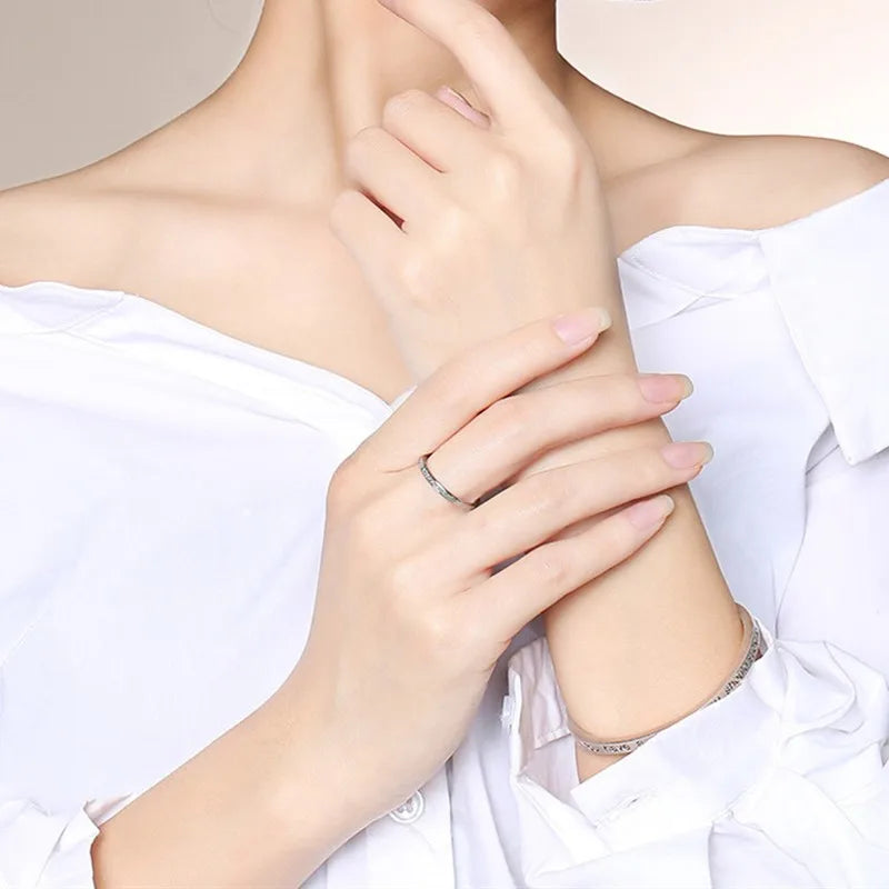 Stainless Steel Matte 2mm Thin Stackable Ring Wedding Band for Women Girl Size 3-10 Vera Lux