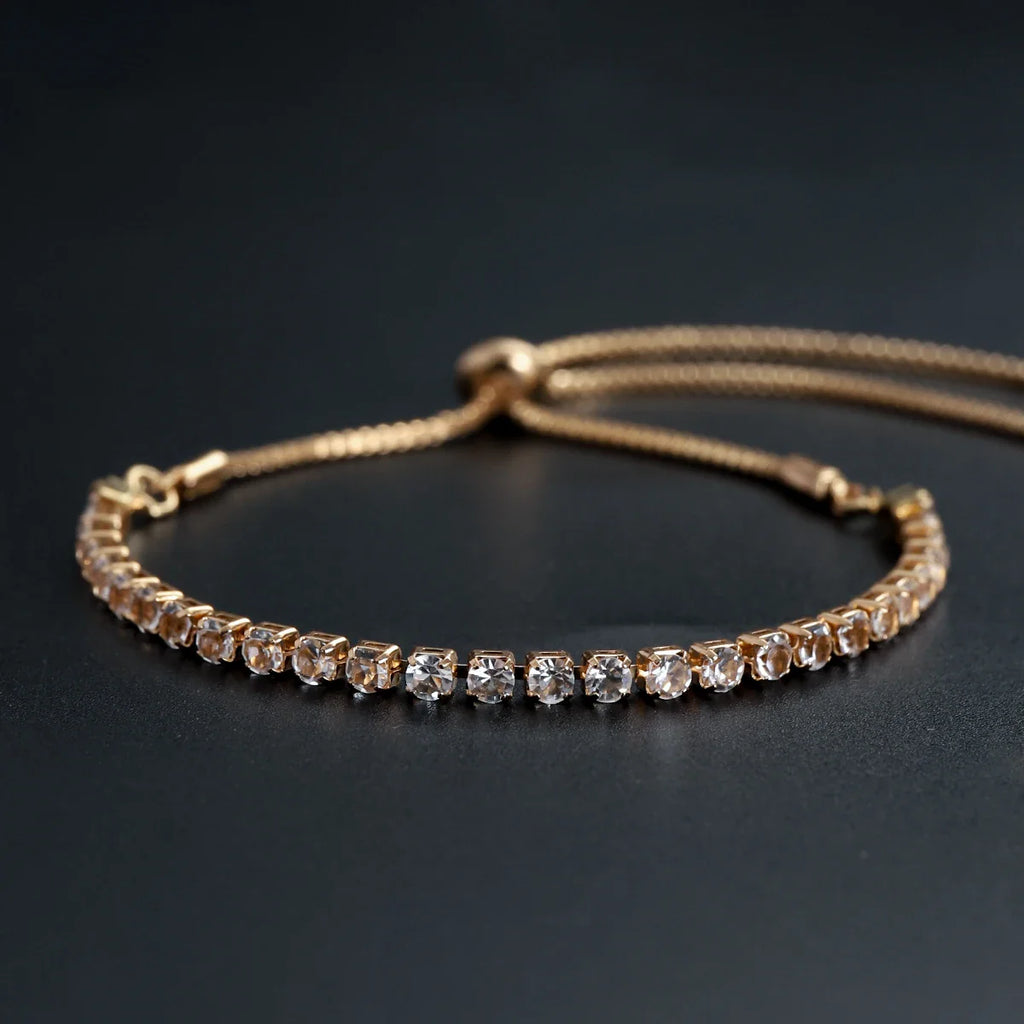 Fine Silver Bracelet Elegant Zircon Tennis Crystal Chain for Women lady Fashion Noble Engagement Wedding Glam Vera Lux