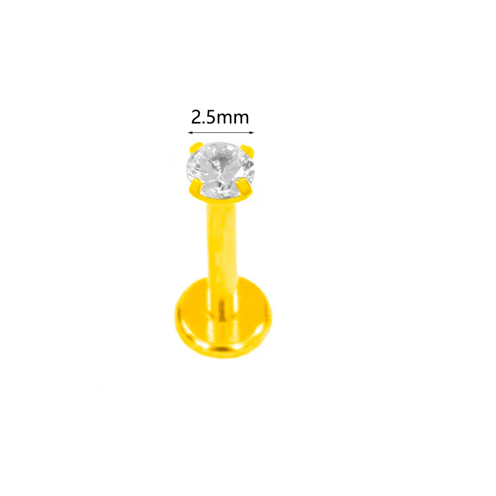 100% 316L Surgical Steel Flower Labret Piercing Butterfly Bee Tragus Snake Cartilage Helix Flat Back CZ Earrings Body Jewelry Vera Lux