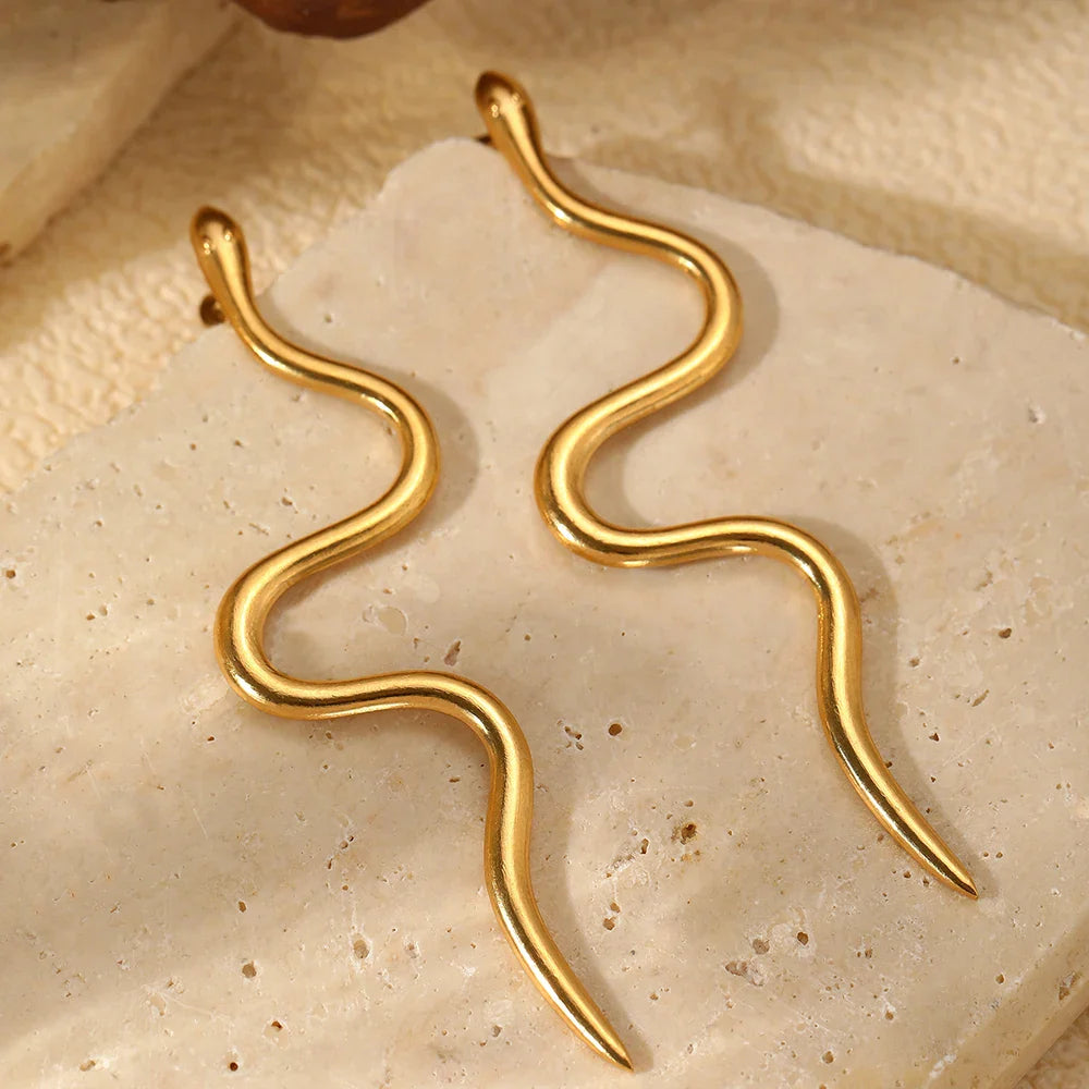 Stainless Steel Earrings Europe And The United States Design Snake Stud Fine Earrings For Women Jewelry Trending Products New in Vera Lux