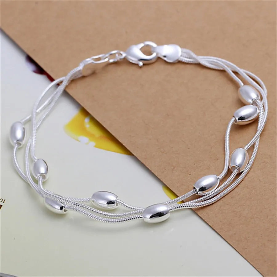 925 Sterling Silver Exquisite Solid Chain Bracelet Fashion Charm Women Men Solid Wedding Cute Simple Models Jewelry Vera Lux