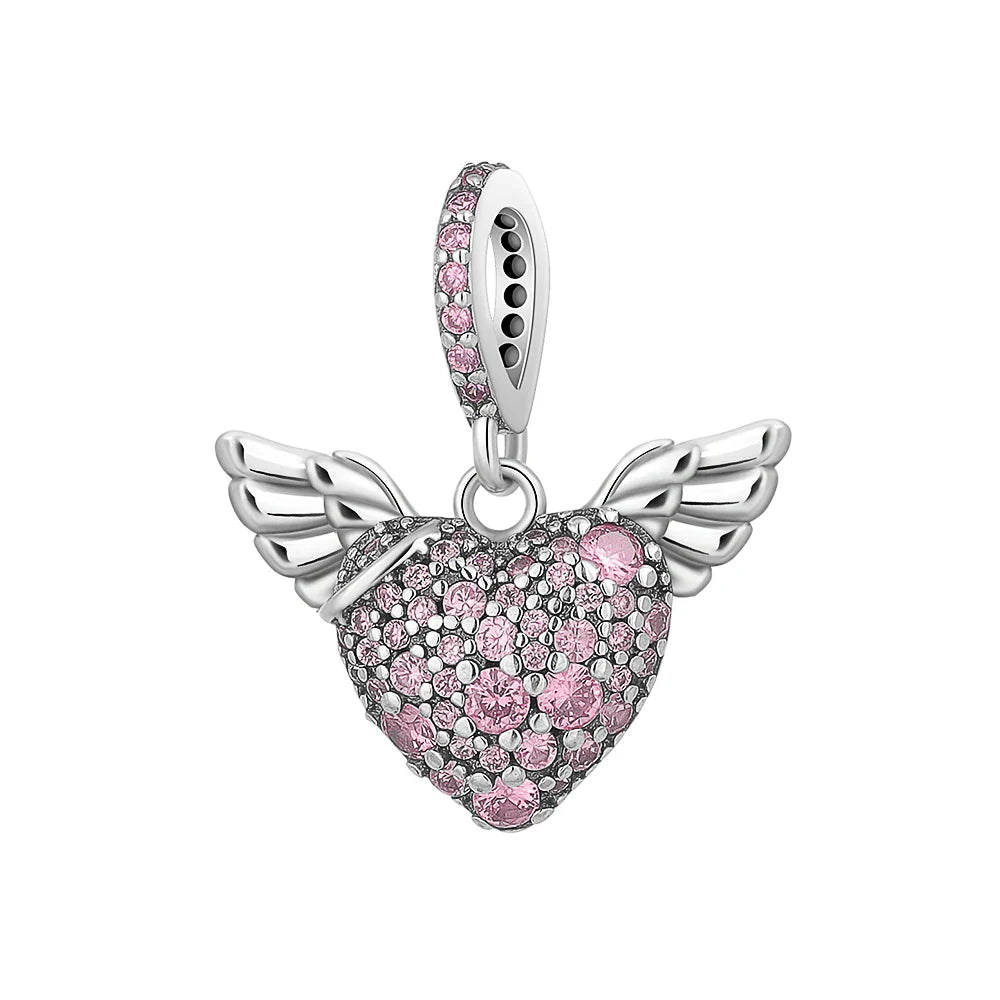 2026 Spring Pink Series Ballon Butterfly Flower Pendant Fit S925 European 925 Sterling Silver Bracelet Bangles Necklace Vera Lux