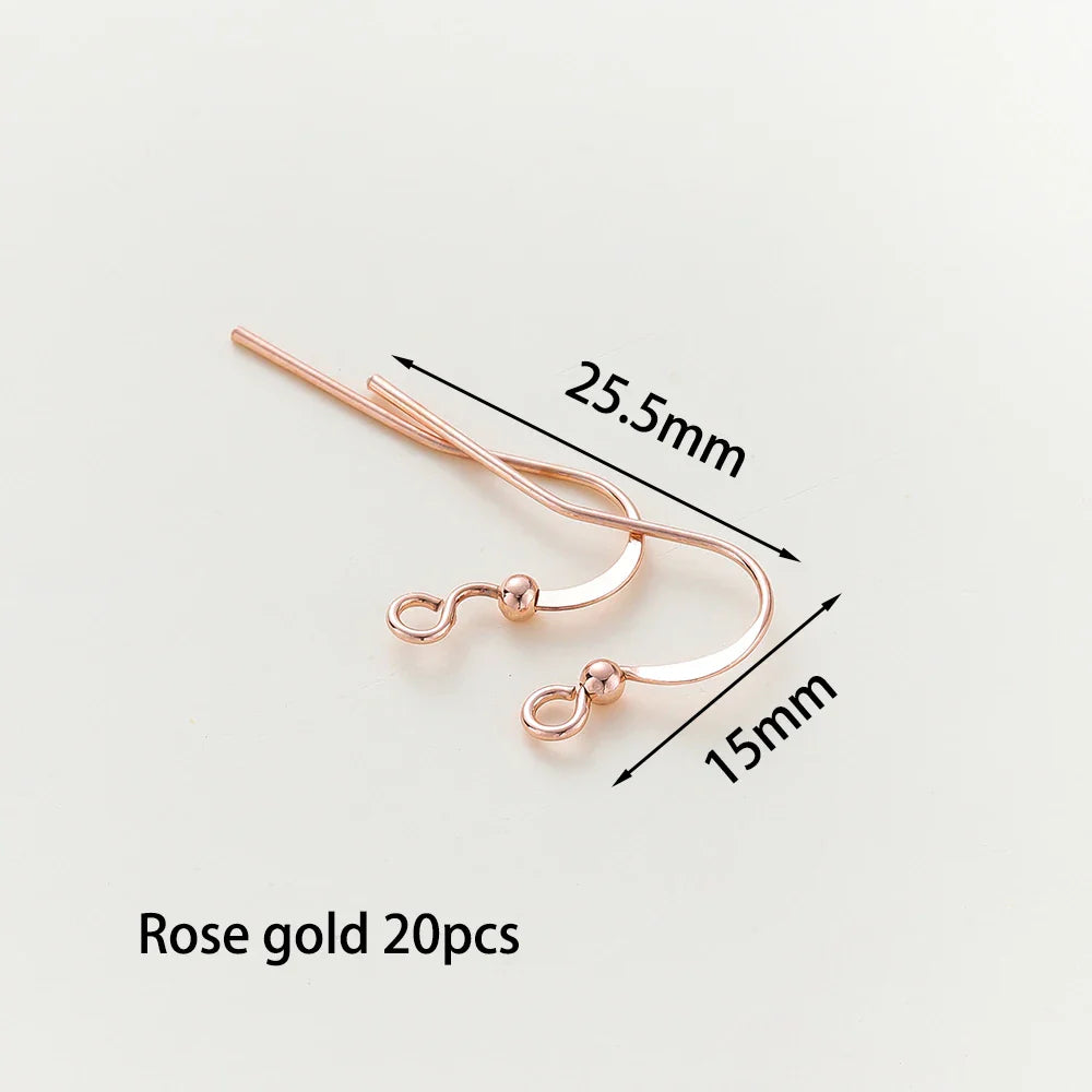 20pcs/lot 6 Styles 14K 18K Gold Plated Earring Wires With Ear Hook Earrings Clasp Findings Supplies For  DIY Jewelry Making Vera Lux