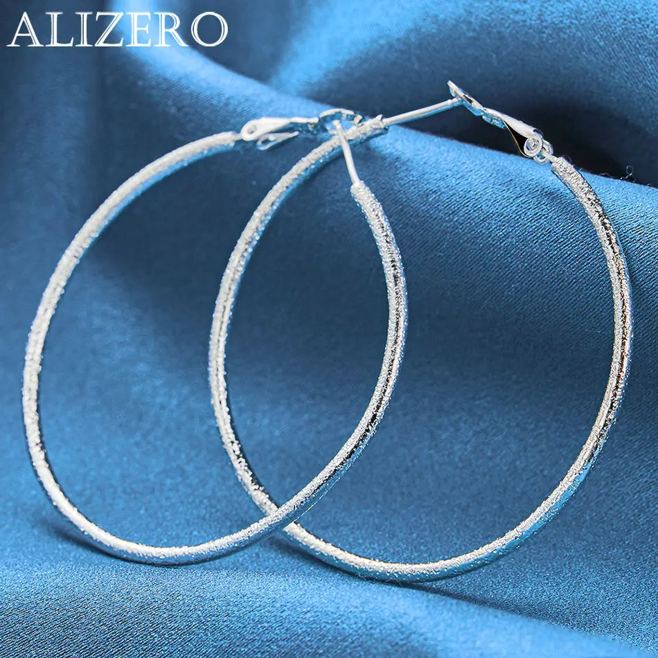 ALIZERO 925 Sterling Silver Earrings Simple Round Circle Hoop Earrings For Woman Fashion Wedding Engagement Charm Jewelry Gifts Vera Lux