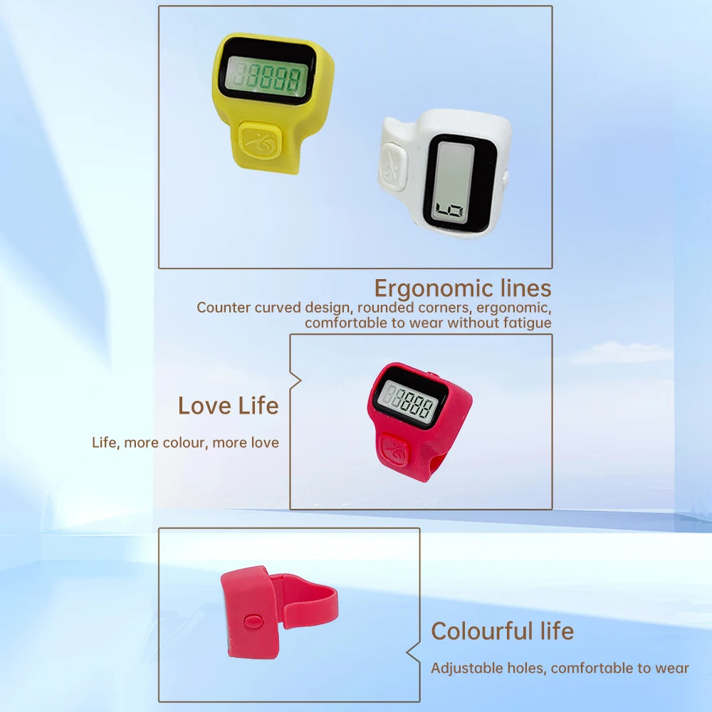 Electronic LED Counter Digital Finger Clicker Handheld Ring Click Lap Counter Event Clicker Finger Counters Golf Lap Counting Whatever the Treasure