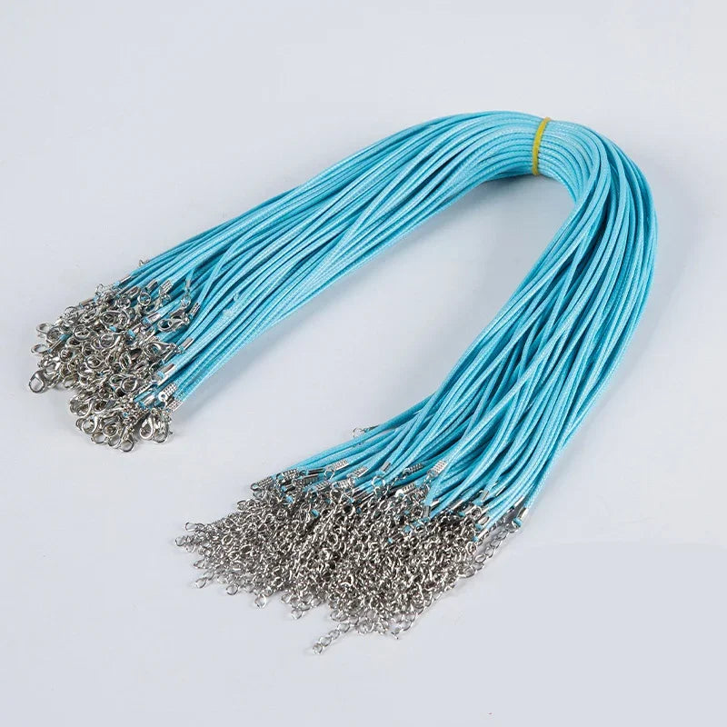 100Pcs Colorful Wax Leather Snake Necklace Women Men Cord String Rope Wire Extender Chain For Jewelry Making Bulk Wholesale Vera Lux