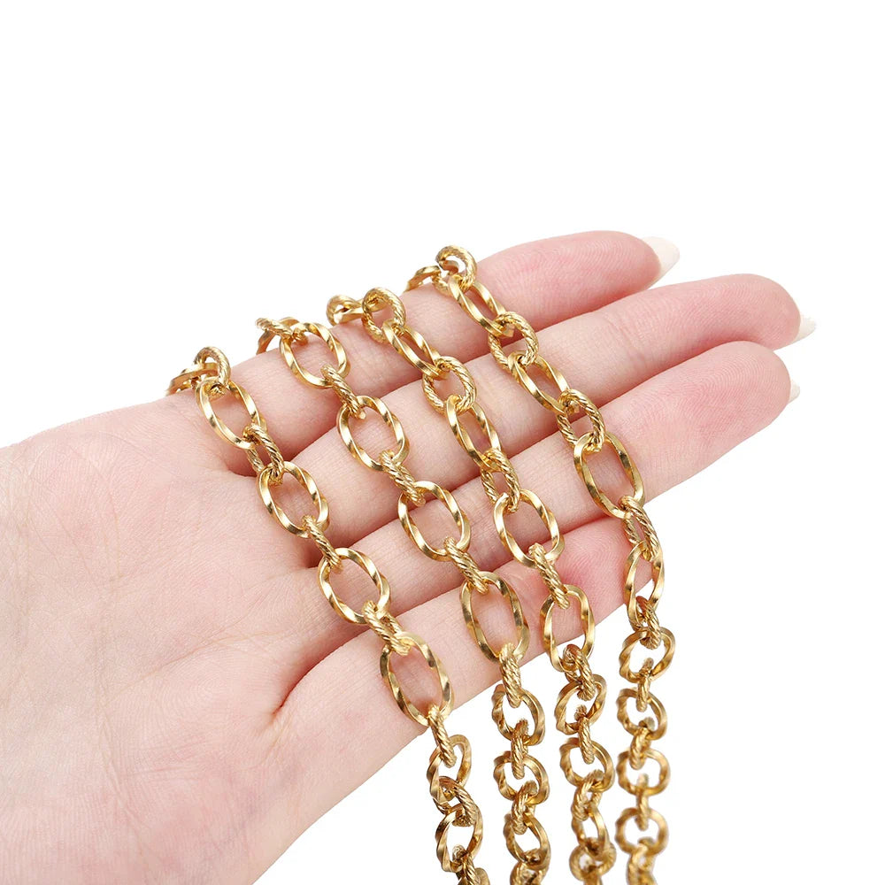 1Meter Stainless Steel Brass Metal Thick Cable Chain For Jewelry Making Handmade DIY Bracelet Necklace Components Vera Lux