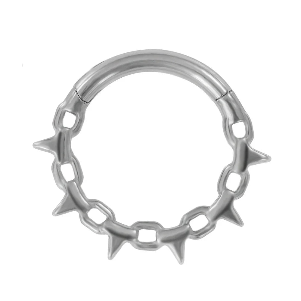 16G Vine Septum Nose Ring Piercing Hinged Clicker 316L Stainless Steel Daith Clicker Helix Cartilage Earring Chain BodyJewelry Vera Lux