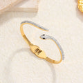 Classic stainless steel zircon enamel women's bracelet, high quality waterproof metal bracelet, wedding party jewelry Vera Lux