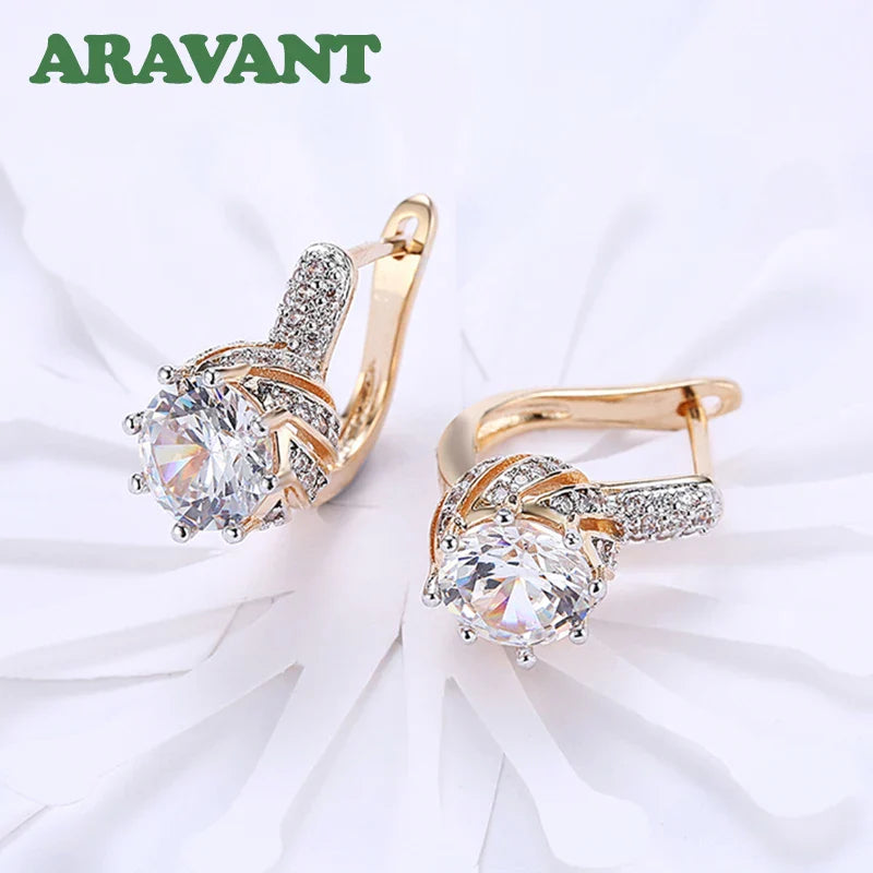 Aravant 925 Silver 18K Gold Drop Earrings For Women Fashion Party Jewelry Gifts Vera Lux