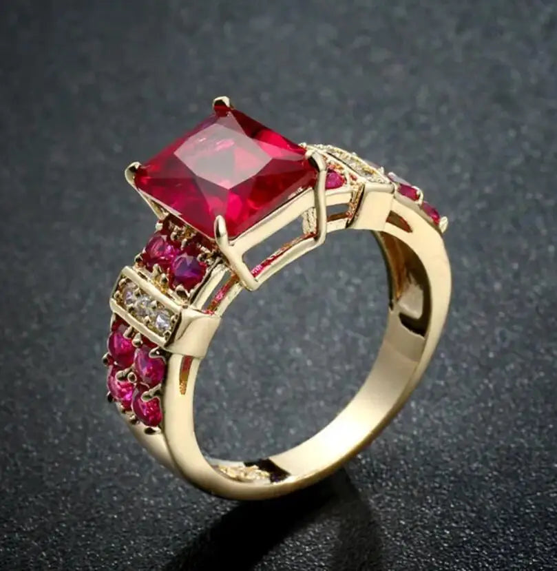 Fashion Exquisite Gold Color Square Shape Hoop Rings For Women Party Accessories Gifts Custom Jewelry Vera Lux