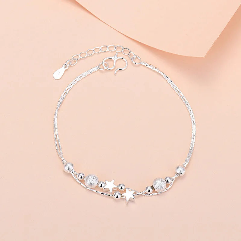 925 Sterling Silver Lucky Bead Charm Bracelets Woman Couple Chain Round Bangles Luxury Jewelry Accessories Wholesale Vera Lux