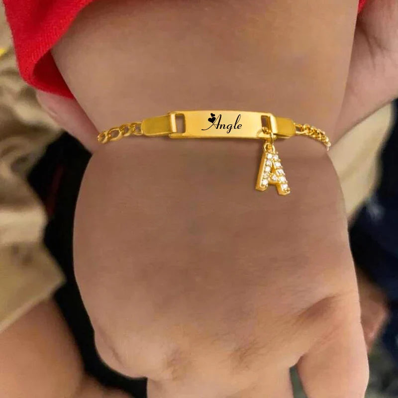 Personalized Name Bracelet With Initials for Boy Girl, Free Engraving Date ID Wristband Birthday Gift Vera Lux