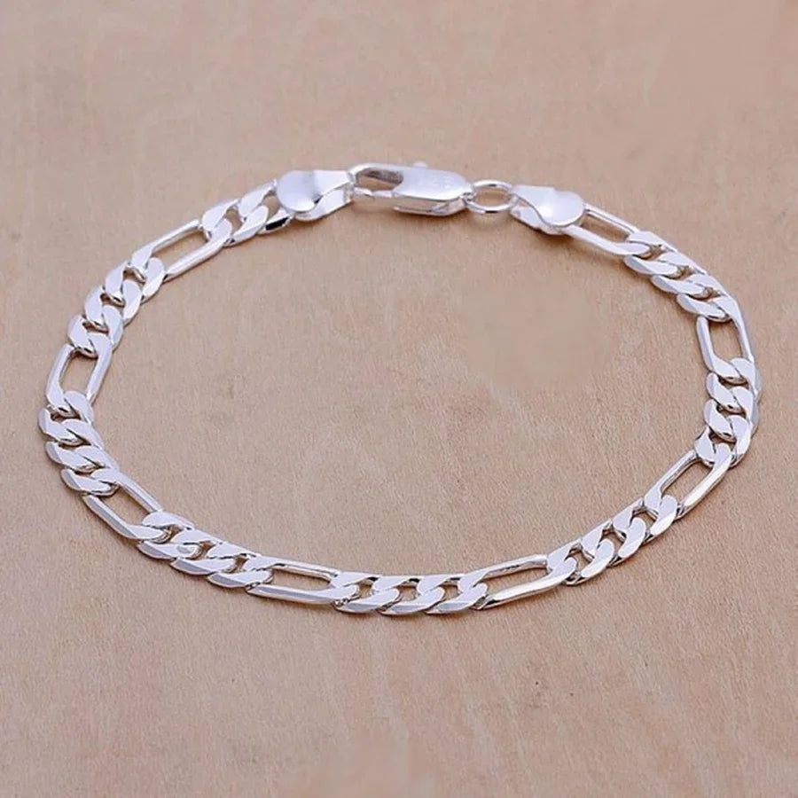 8 Inch 18K Gold Bracelet 5MM Sideways Chain Bracelet For Woman Men Fashion Wedding Engagement 925 Sterling Silver Jewelry Gifts Vera Lux