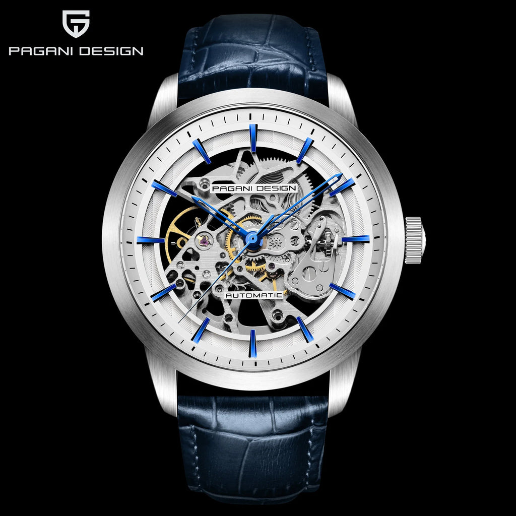 PAGANI DESIGN Business Man Watch Luxury Skeleton Hollow Leather Men's Wristwatch New Mechanical Male Clock Relogio Masculino Vera Lux