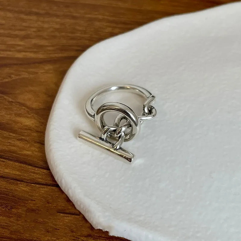 New in 925 Sterling Silver Round Ring Adjustable Rings For Women Men Engagement Aesthetic Luxury Jewelry Wholesale Jewellery Vera Lux