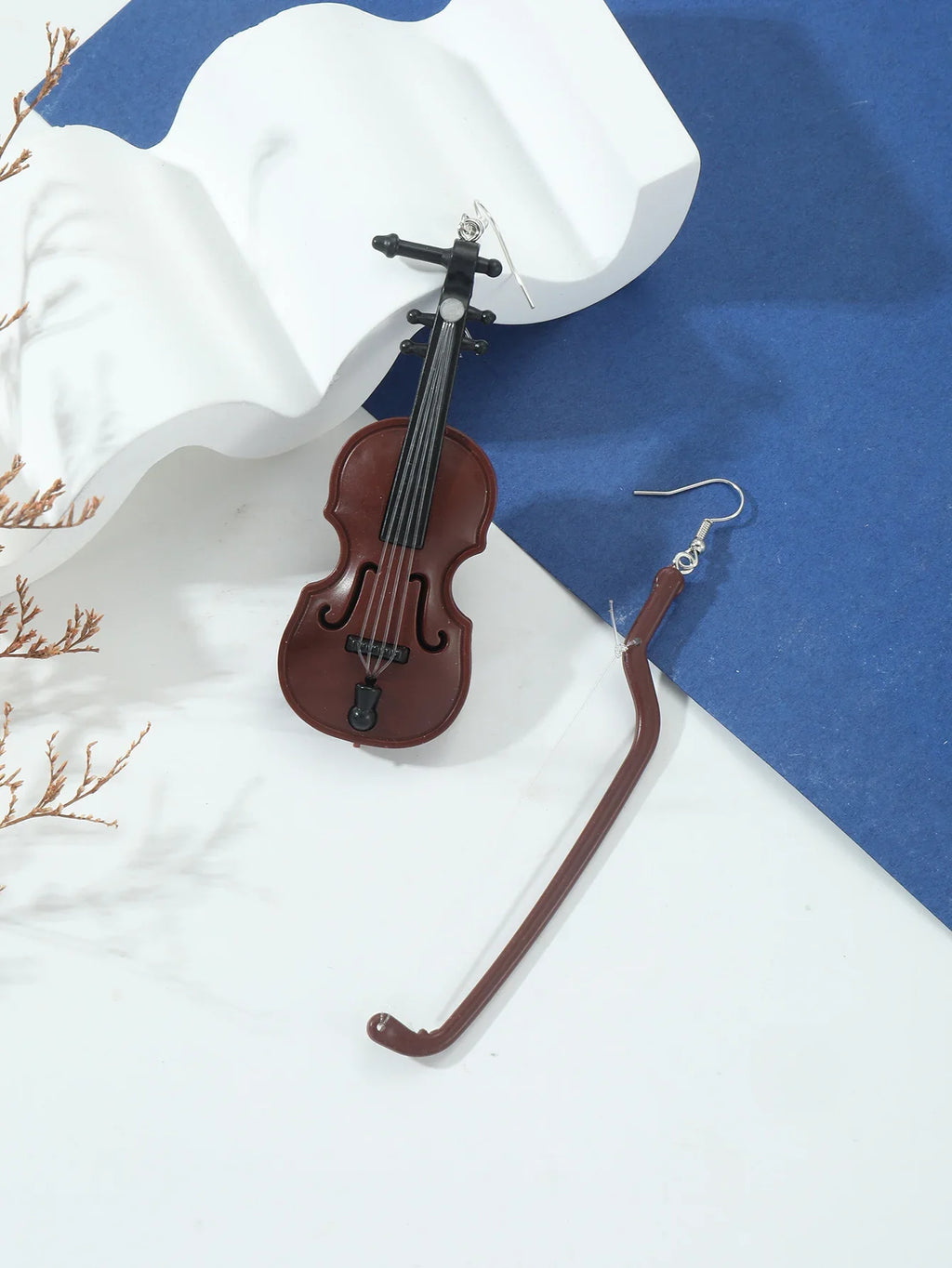 Enamel Guitar Drop Earrings for Women Rhinestone Music Equipment Ladies Fashion Earrings Banquet Party Gifts Jewelry Accessories Vera Lux
