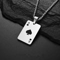 1Pcs Creative Poker Card Necklace Pendant Spades Heart Ace Trendy Hip Hop West Coast Necklace Pendant Daily Accessories Vera Lux