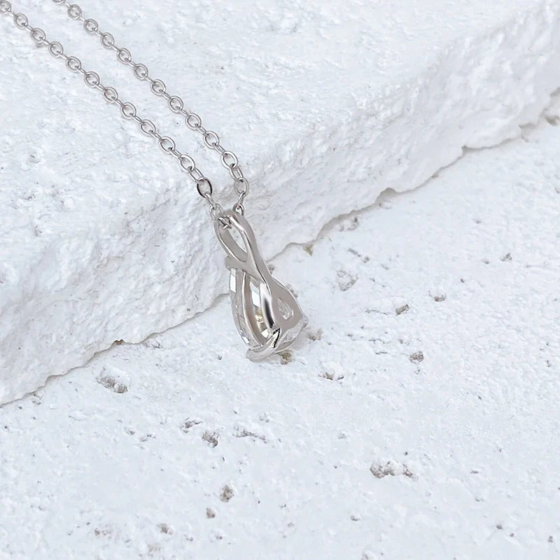 NeeTim Water Drop1ct 2ct Moissanite Pendant Necklace S925 Silver Pear Cut Lab Diamond Neckchain with Certificate for Women Vera Lux