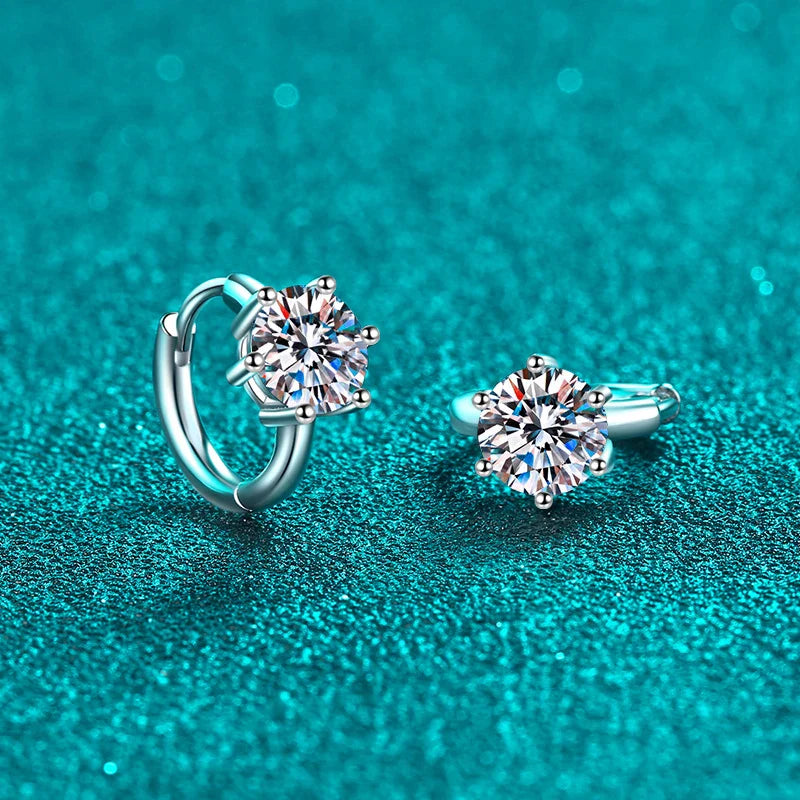 NeeTim 0.5ct 1ct Moissanite Earrings 925 Sterling Silver Lab Diamond Sparkling Party Wedding Studs Earring Designer for Women Vera Lux