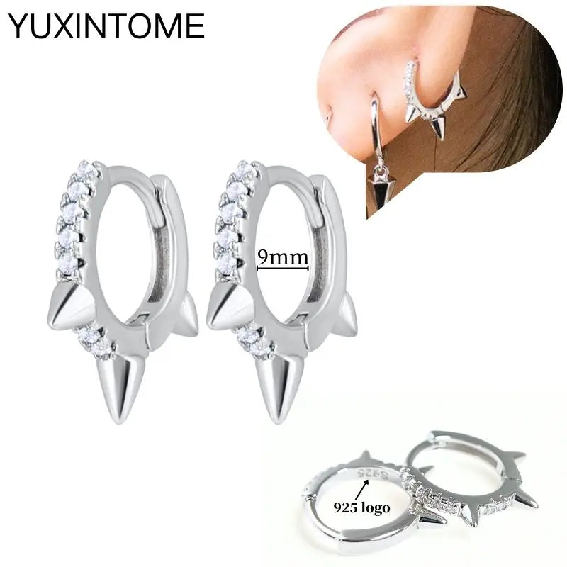925 Sterling Silver Ear Needle Fashion Hoop Earrings White Crystal Luxury Women's Silver Earrings Wedding Women's Jewelry Gift Vera Lux