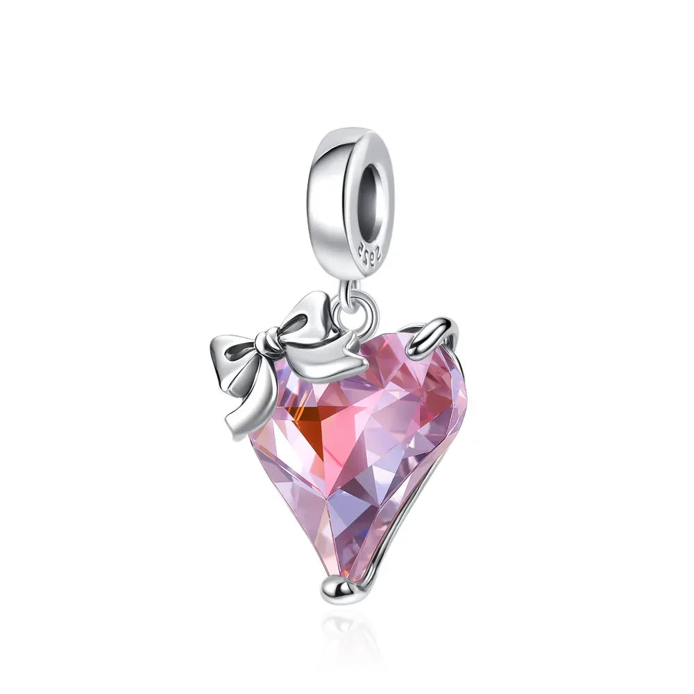2026 Spring Pink Series Ballon Butterfly Flower Pendant Fit S925 European 925 Sterling Silver Bracelet Bangles Necklace Vera Lux