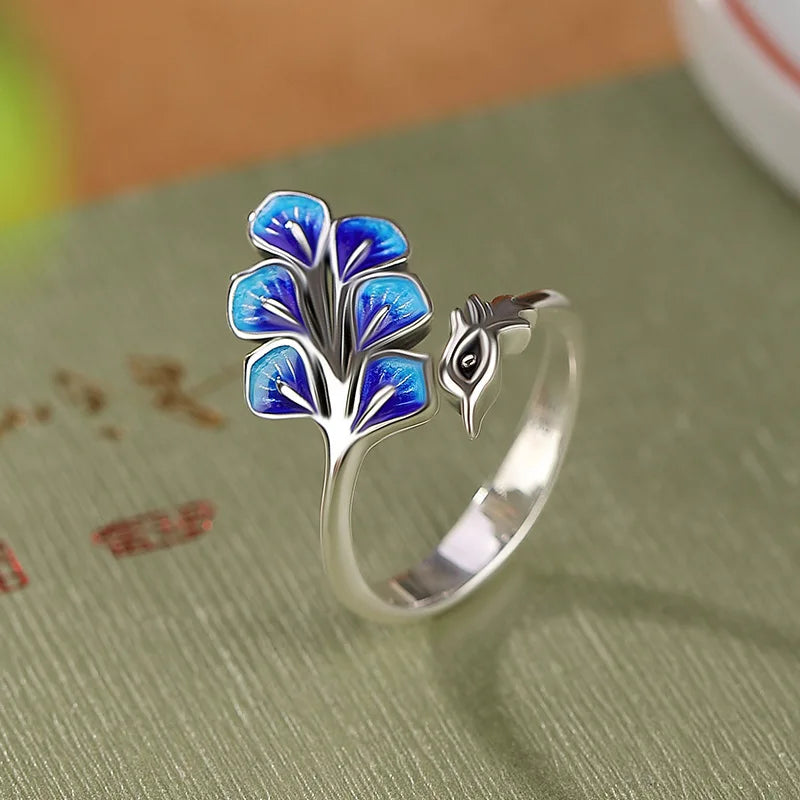 925 Sterling Silver Blue Peacock Wedding Rings For Women Engagement Wedding Fine Jewelry Jewellery Women Wholesale Vera Lux