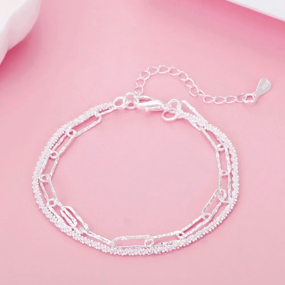 8 Inch 18K Gold Bracelet 5MM Sideways Chain Bracelet For Woman Men Fashion Wedding Engagement 925 Sterling Silver Jewelry Gifts Vera Lux