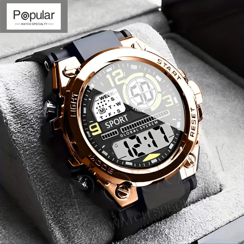 Unisex Outdoor Sports Digital Watch Big Dial LED Alarm 1237 Sport Watch for Men And Women Vera Lux