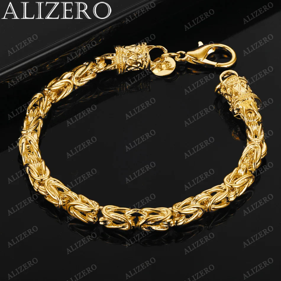 ALIZERO 18K Gold Bracelet 5mm Faucet Chain Bracelets For Men Woman Fashion Wedding Party Gift Fine Jewelry Wholesale Vera Lux