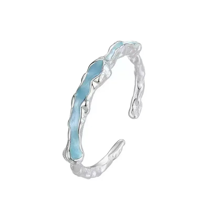 925 Sterling Silver Luxury Quality Jewelry Irregular Drop Glue Adjustable Rings For Women Accessories Jewellery Argent 925 Vera Lux
