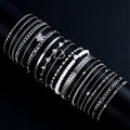 19Pcs/Set New Design Silver Color Anklet Sets for Women Fashion Pearl Butterfly Heart Crystal Foot Chain Versatile Daily Jewelry Vera Lux