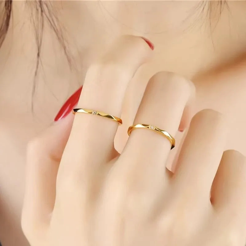 1mm Thin Stackable Ring Stainless Steel Single CZ V Faceted Knuckle Midi Ring for Women Girl Size 5-10 Vera Lux